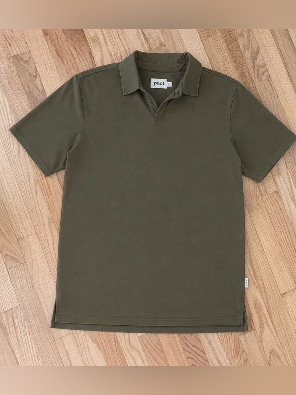 PACT Organic Cotton Olive Green Polo Shirt Men's XL Sustainable Casual Golfy